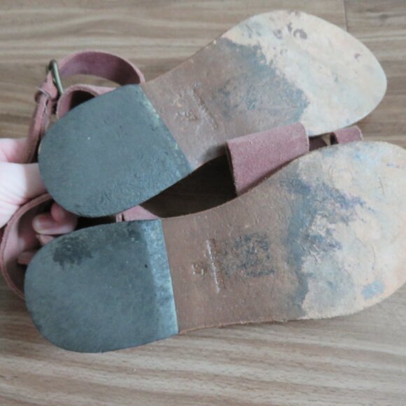 FREE PEOPLE Torrence Ankle Wrap Suede Sandals in Mauve Purple Boho - Size US 6.5 - Picture 15 of 16